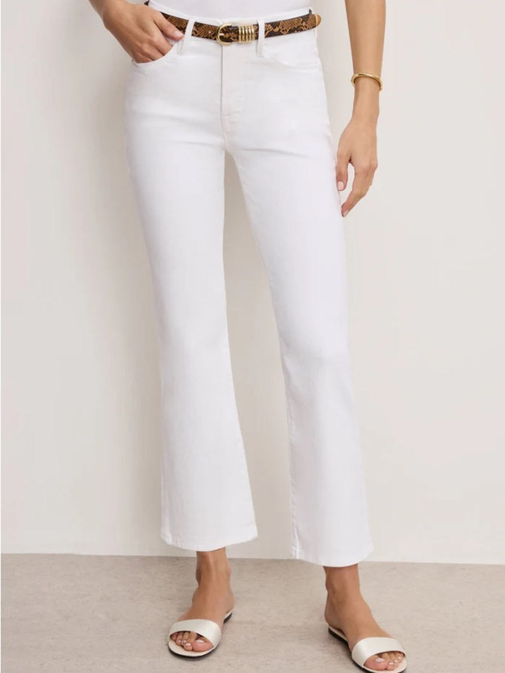 Good American High-Rise White Slim Jeans